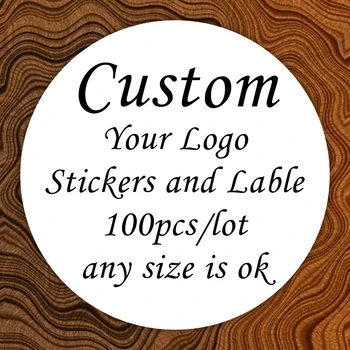 100PCS Персонализиран стикер Персонализиране на лого Персонализирана опаковка Име на етикета Сватбено печене Благодаря ви стикери Проектирайте свой собствен стикер