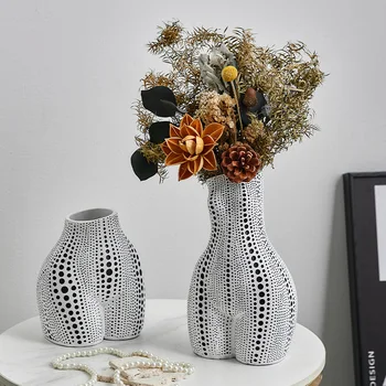 Nordic Art Vase Modern Home Decor Living Room Unique Vases Decor Body SculptureDesktop Dried Flower Pots Декоративен орнамент