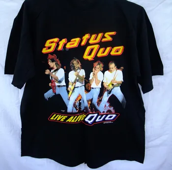 Vintage Live Alive Quo Status Quo Shirt Classic Black Unisex S-5XL PE256 дълги ръкави