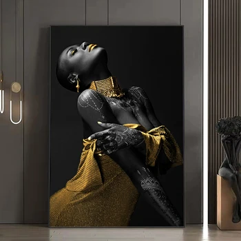 африкански жени плакати и щампи секси жена портрет изкуство платно живопис стена арт картини за хол Начало декор Cuadros