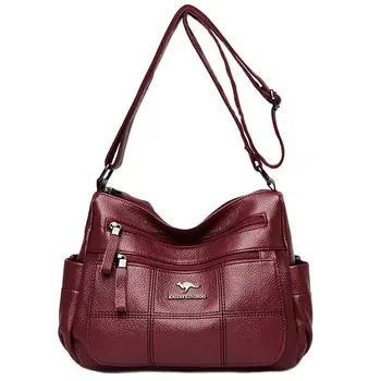 Дамска бродерия голяма пазарска чанта Висококачествени кожени дамски чанти 2023 Дамска чанта за рамо Малки чанти за жени Sac a Main