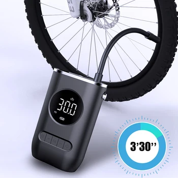 Електрическа въздушна помпа 150PSI акумулаторен въздушен компресор Преносим инфлатор за гуми с LED светлина за автомобилни мотоциклетни велосипедни гуми топки