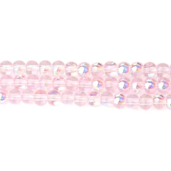 естествен камък розов ясно кварц кристали мъниста гладка хлабав мъниста за бижута вземане чар аксесоари DIY гривна огърлица 4MM