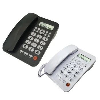 Кабелен стационарен телефон Голям бутон стационарни телефони Фиксиран телефон за офис Начало HXBE