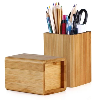 Многофункционален домашен кабинет Бамбукови държачи за писалки Desktop Organizer Desktop Storage Pencil Organizer Канцеларски материали