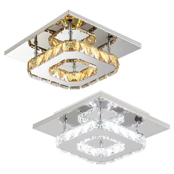 Модерен кристален таванен полилей Луксозно вътрешно осветление Кристален блясък за хол спалня кухня LED лампа осветително тяло
