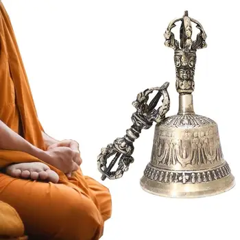 Тибетска будистка медитация Камбана Дхарма Обекти Камбана на просветлението Ръчна камбана Медитация & Молитвени камбани Дордже Сет У дома