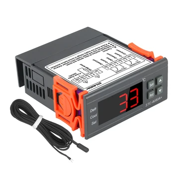 Цифров температурен контролер STC-8080A+ Хладилник Термостат за хладилник Автоматично размразяване с NTC сензорна сонда